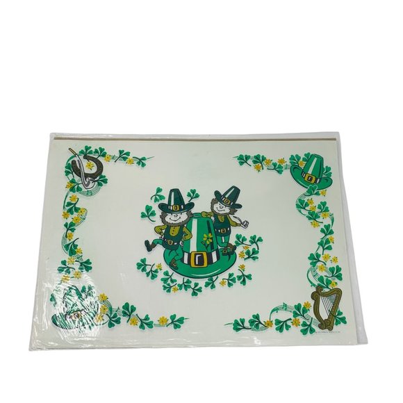 Vintage 1970s St Patricks Day Irish Placemats Deadstock Paper Mats - Picture 5 of 7